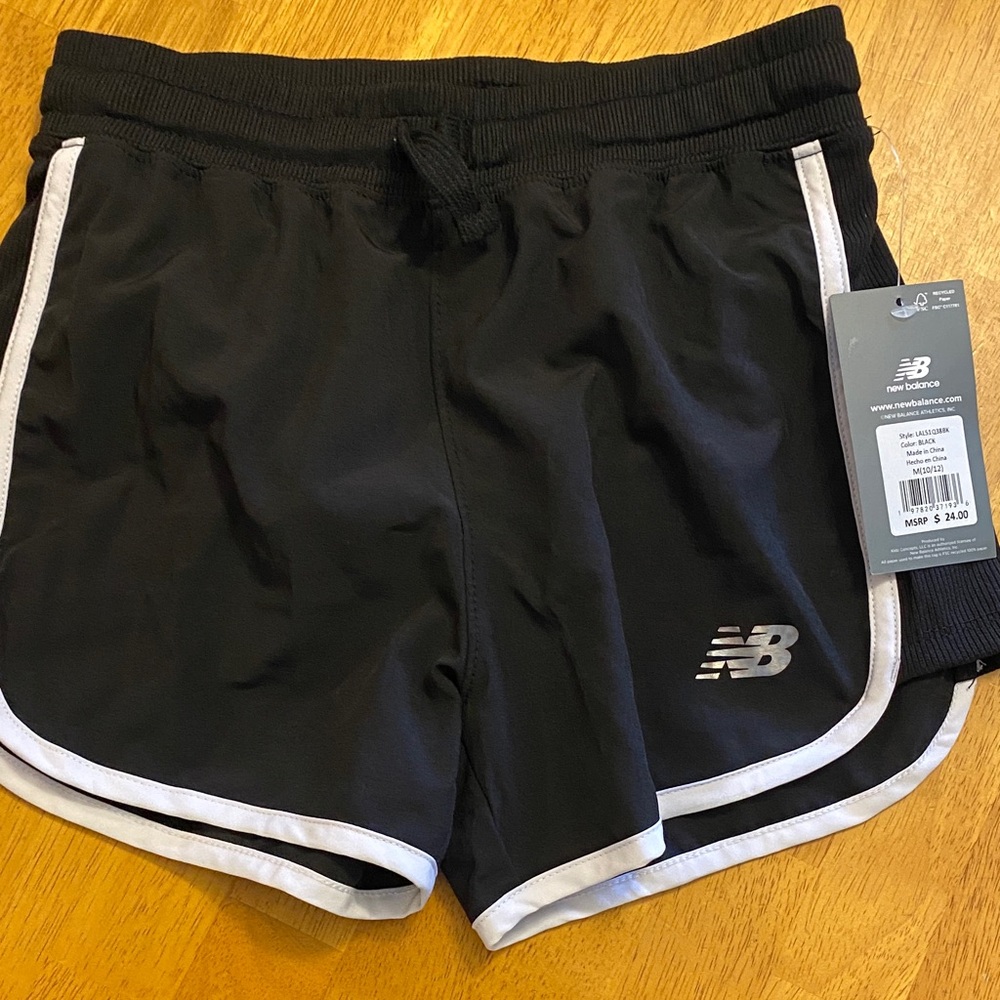New Balance Girls Black Athletic Shorts
